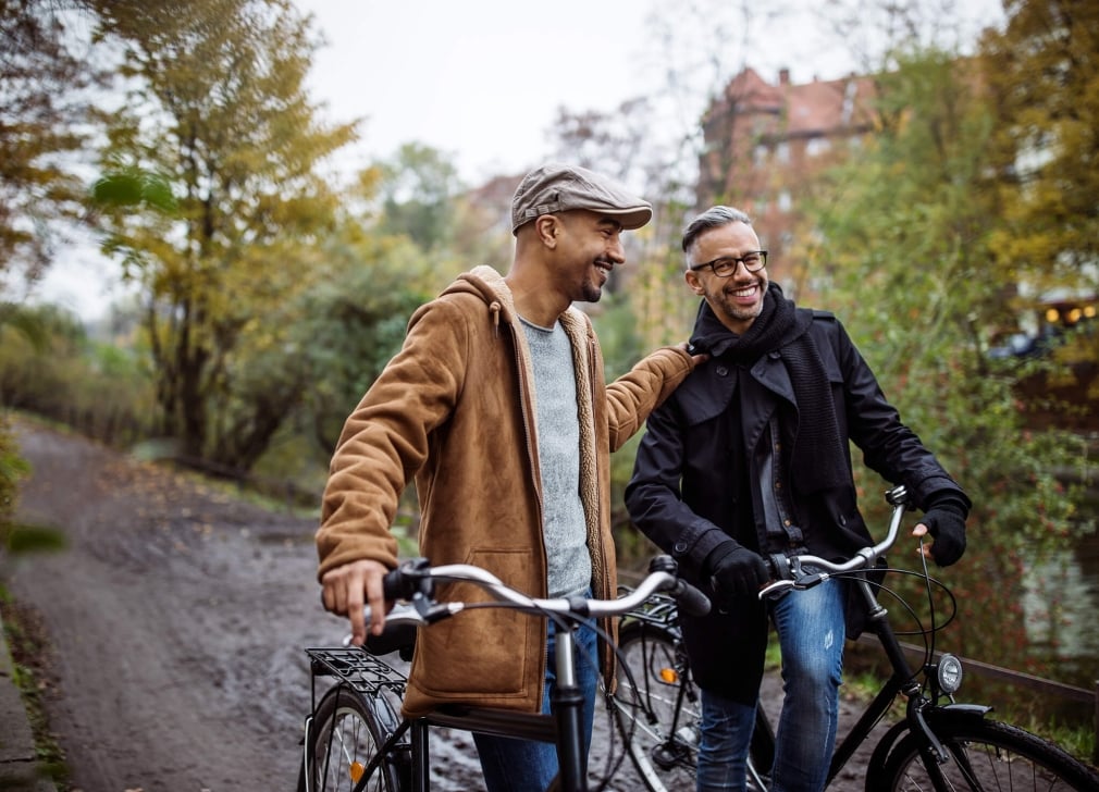 Two Men with their Bike