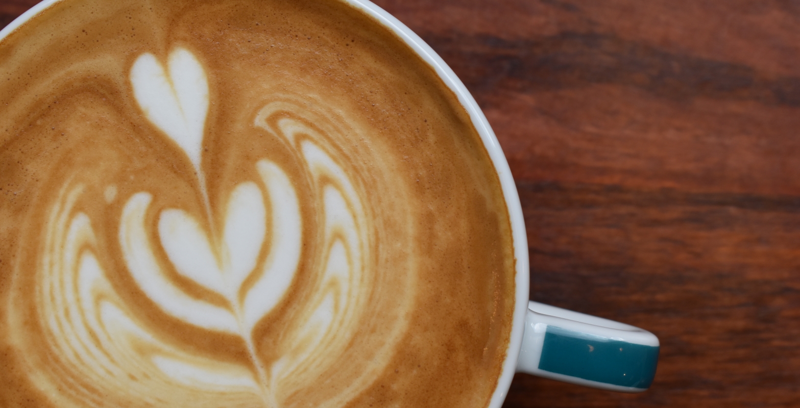 Coffee Latte with Heart Foam Design