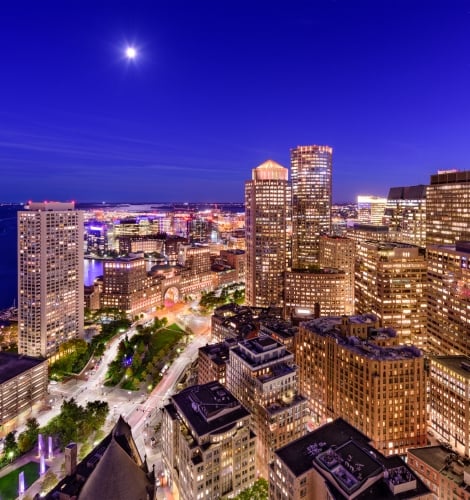 Boston Financial District Cityscape